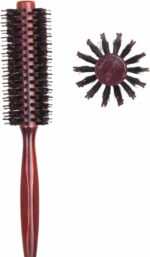 Cera Touch Hair Curler and Styling Wooden Brush – Heat-Resistant Round Brush for Blow Drying, Curling & Smoothing, Perfect Hair Curler Tool.