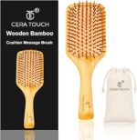 Cera Touch Bamboo HairBrush – Wooden Hair Brush for Women & Men, Anti-Frizz Detangling & Scalp Massage Hair Brush