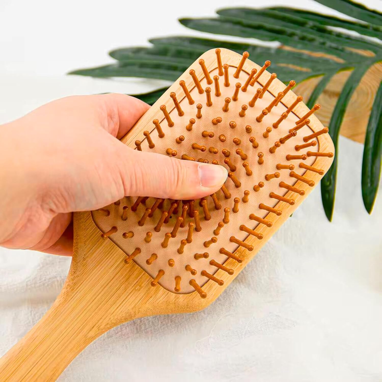 Cera Touch Bamboo HairBrush – Wooden Hair Brush for Women & Men, Anti-Frizz Detangling & Scalp Massage Hair Brush