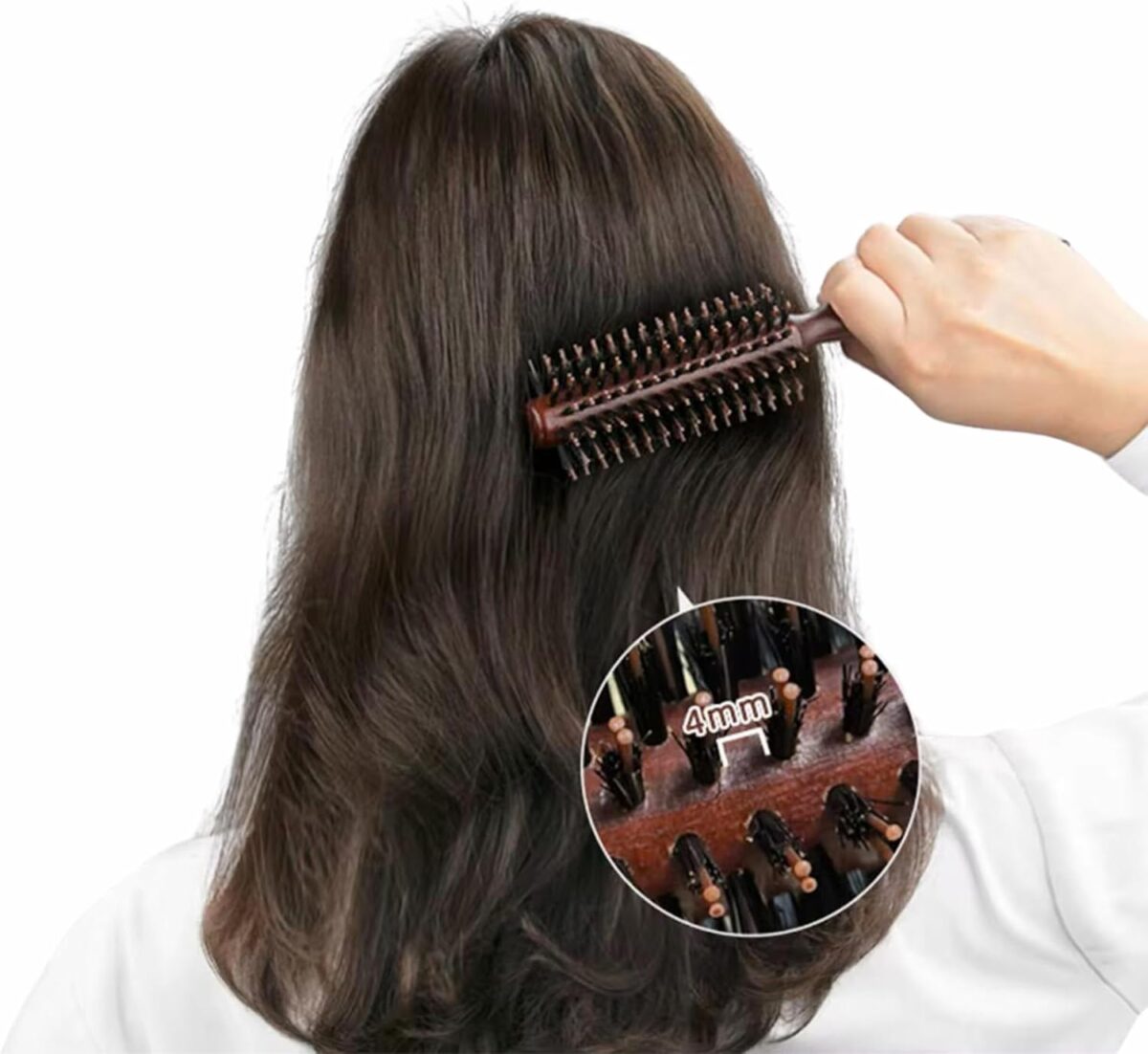 Cera Touch Hair Curler and Styling Wooden Brush – Heat-Resistant Round Brush for Blow Drying, Curling & Smoothing, Perfect Hair Curler Tool. - Image 6