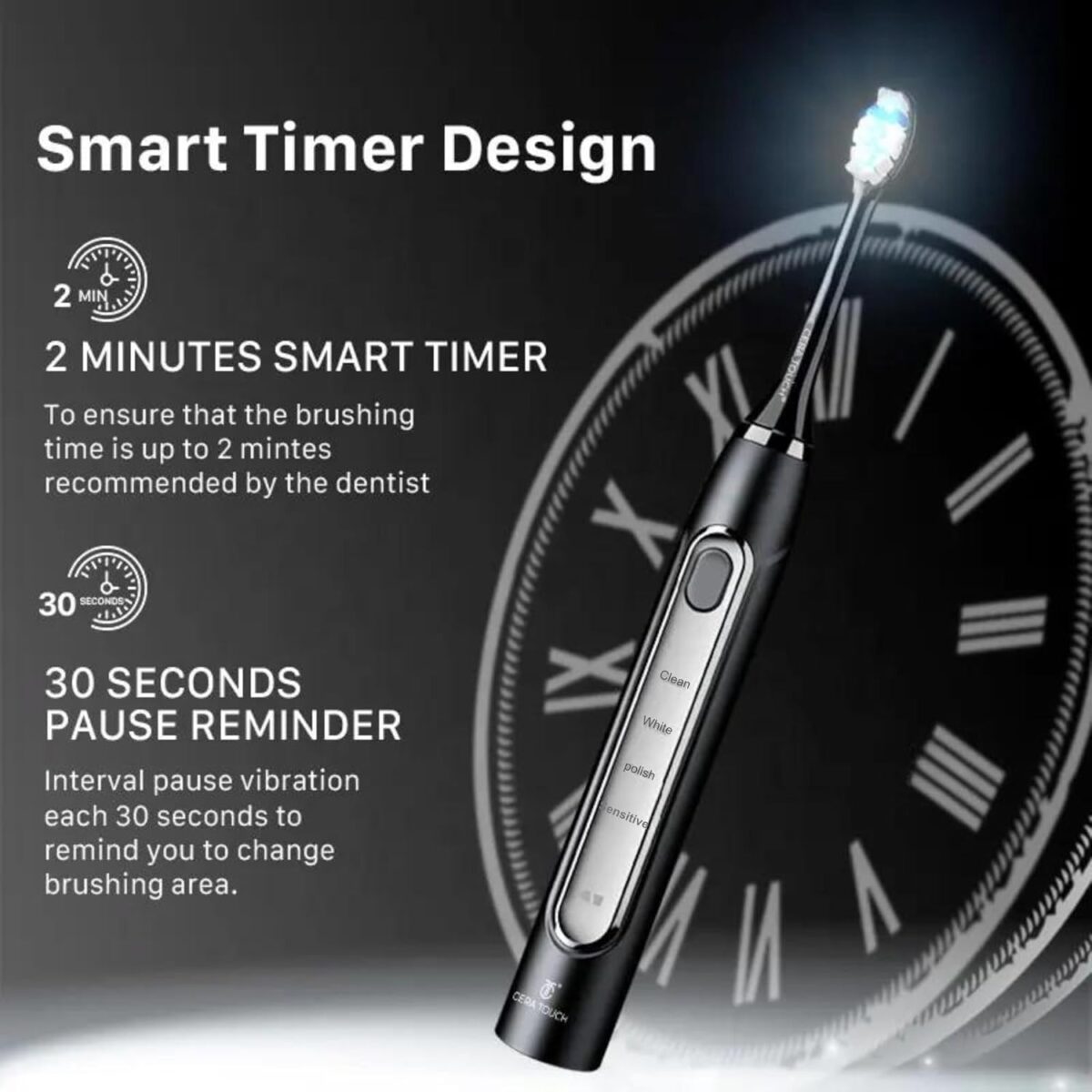 Cera Touch LED Electric Toothbrush Head – Compatible with Cera Touch LED Toothbrush, Pack of 4 Replacement Heads for Deep Clean & Effective Whitening. - Image 5