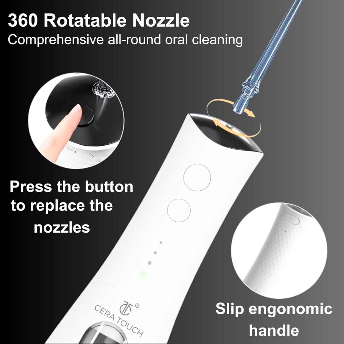 Cera Touch Water Flosser Portable Rechargeable Water Flosser for Teeth - Image 5