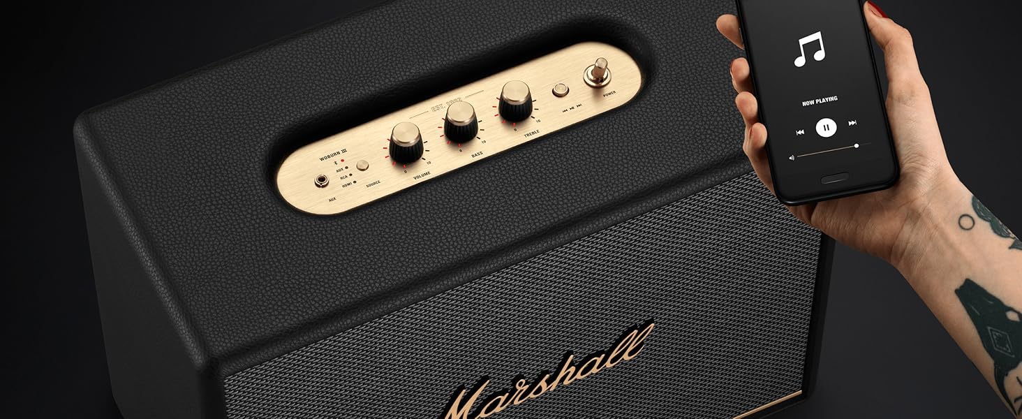 Marshall Woburn III Bluetooth Wireless Speaker,Black